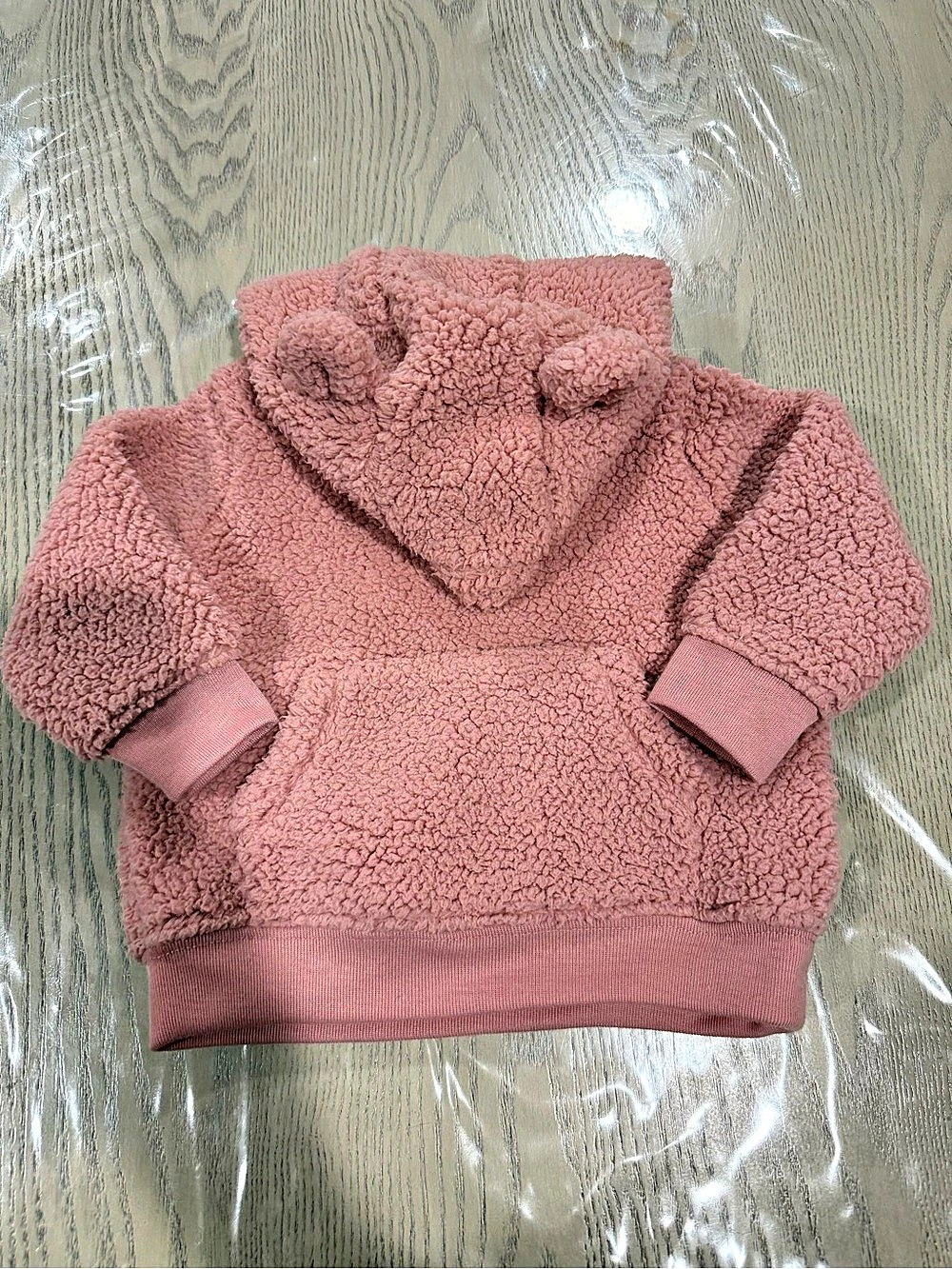 carter's baby girl pink sherpa bear ear hoodie